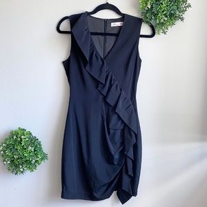 Alannah Hill Black silk sleeveless ruffle dress